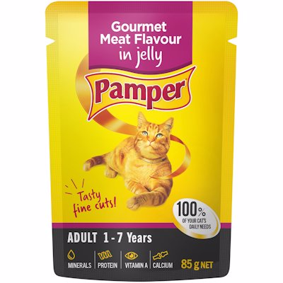 FRISKIES GOURMET MEAT FLAVOUR IN JELLY 85GR