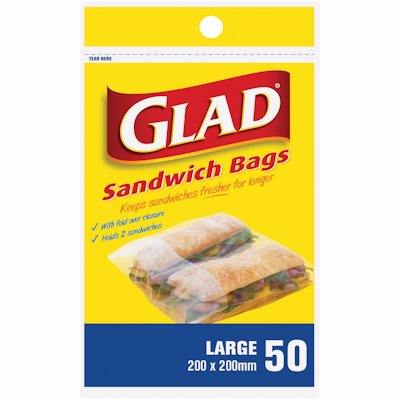 GLAD SANDWICH BAGS LARGE 50'S