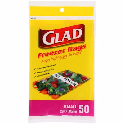 GLAD FREEZER BAGS SMALL 50'S