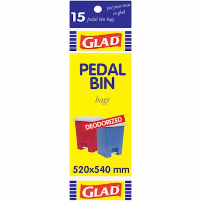 GLAD PEDAL BIN BAGS MEDIUM 15'S