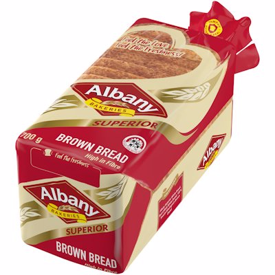 ALBANY SUPERIOR SLICED BROWN BREAD 700G