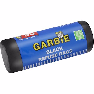 GARBIE REFUSE BAG ON ROLL BLACK 50'S