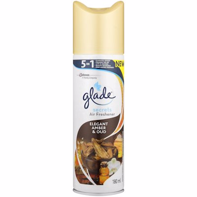 GLADE SECRETS ELEGANT AMBER & OUD 180ML