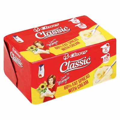 CLOVER CLASSIC 60% SPREAD MARGARINE BRICK 500GR