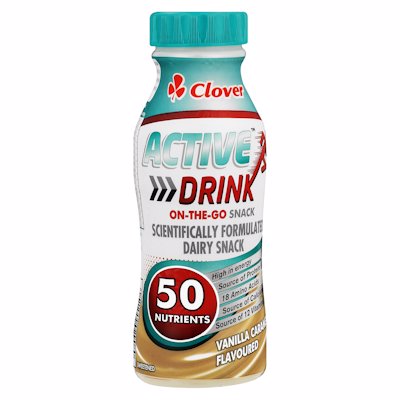 CLOVER ACTIVE VANILLA & CARAMEL FLAVOUR 250ML