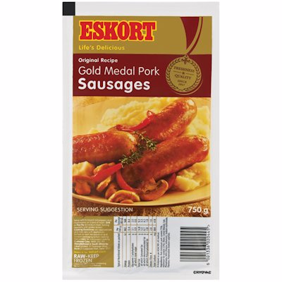 ESKORT GOLDEN MEDAL PORK SAUSAGE 750G