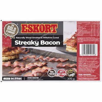 ESKORT RINDLESS STREAKY BACON 200GR