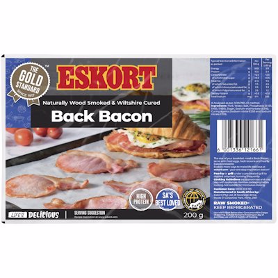 ESKORT RINDLESS BACK BACON 200GR