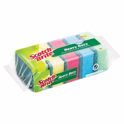 SCOTCHBRITE HEAVY DUTY MULTI-COLORED SCOUR 5'S