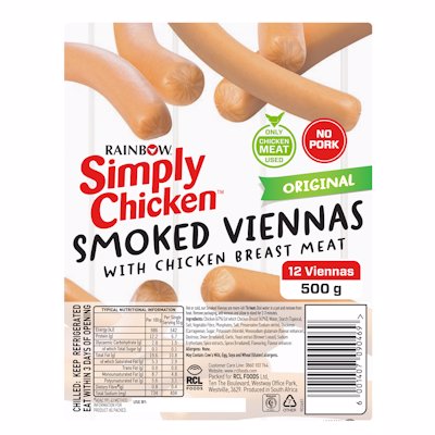 SIMPLY CHICKEN VIENNAS ORIGINAL 500GR