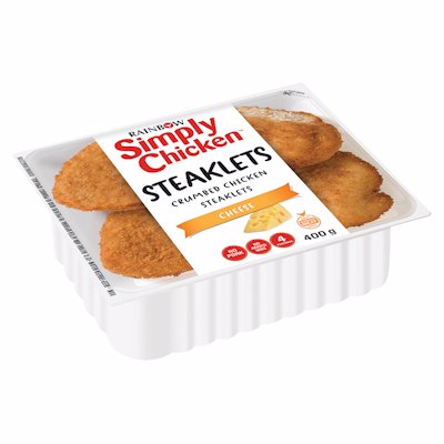 SIMPLY CHICKEN STEAKLETS CHEESE 400G