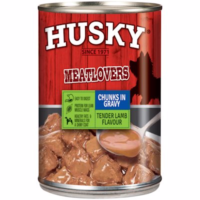 HUSKY CHUNKS IN GRAVY TENDER LAMB FLAVOUR 385GR