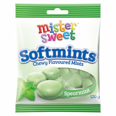 MISTER SWEET SOFTMINTS SPEARMINT FLAVOURED 120GR