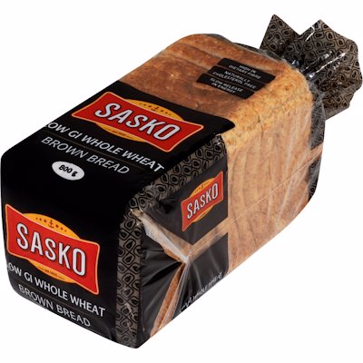 SASKO SLICE LOW GI  WHOLE WHEAT BROWN BREAD 800GR