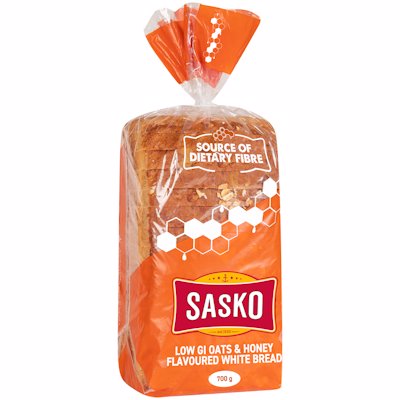 SASKO DUMPY HONEY & OATS FLAVOURED WHITE 700GR