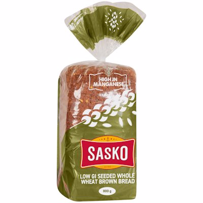 SASKO LOW GI SEEDED WHOLEWHEAT BROWN BREAD 800GR