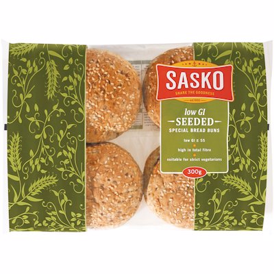 SASKO LOW GI SEEDED SPECIAL BREAD BUNS 4'S