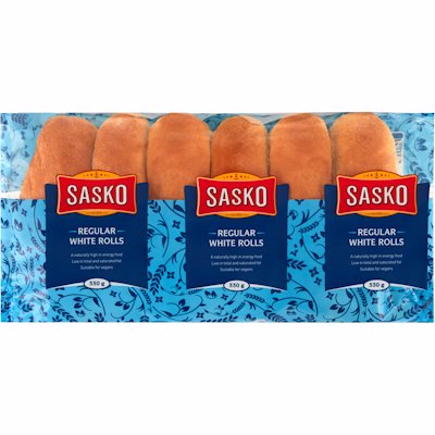 SASKO ROLL REGULAR WHITE ROLLS 6'S