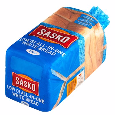 SASKO LOW-GI SLICED WHITE BREAD 700GR