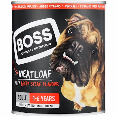 BOSS ADULT MEATLOAF WITH STEAK FLAVOUR 820GR