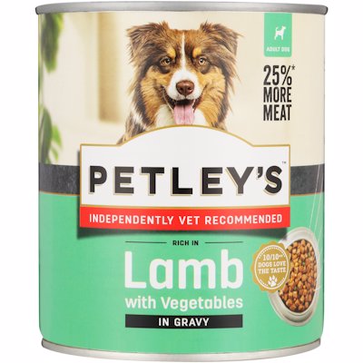 PETLEYS DOG FOOD LAMB & VEG IN GRAVY 775GR