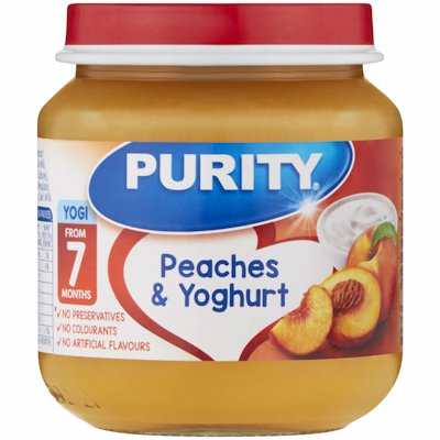 PURITY 2ND FOODS PEACHES & YOGHURT 125ML