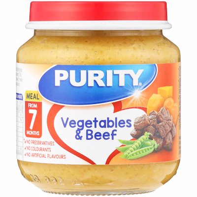 PURITY 2ND FOODS VEGETABLES & BEEF 125ML