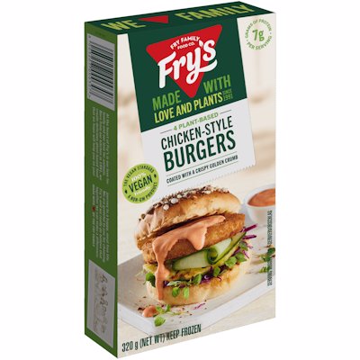 FRY'S MEAT FREE CHICKEN-STYLE BURGERS VEGAN 320GR