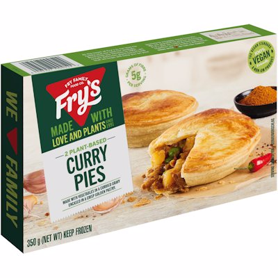 FRY'S MEAT FREE 2 CURRY CUP PIES VEGAN 350GR