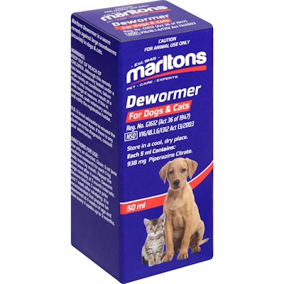 MARLTONS DEWORMER FOR DOGS & CATS 50ML