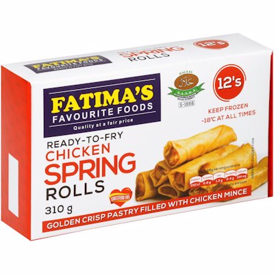 FATIMA'S READY-TO-FRY CHICKEN SPRING ROLLS 12'S