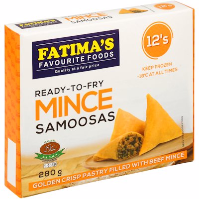 FATIMA'S READY-TO-FRY MINCE SAMOOSAS 12'S