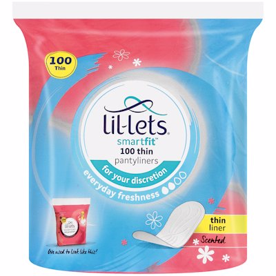 LILLETS PANTYLINER ESSENTIALS SCENTED 100'S