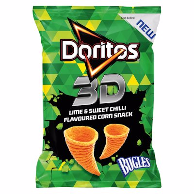 DORITOS 3D BUGLES LIME & SWEET CHILLI FLAV 100G