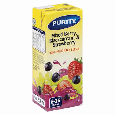 PURITY MIXED BERRY BLACKBERRY STRAWBERRY 200ML