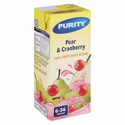 PURITY PEAR & CRANBERRY FRUIT JUICE BLEND 200ML