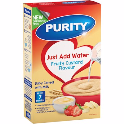 PURITY 2ND CEREAL FRUIT & CUSTARD 450GR