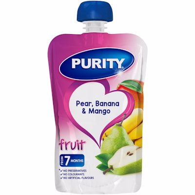 PUR PUREE PEAR BAN & MANGO 110ML