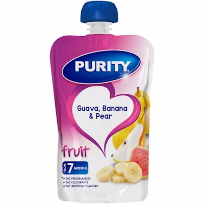 PUR PUREE PEAR/BAN/GUAVA 110ML