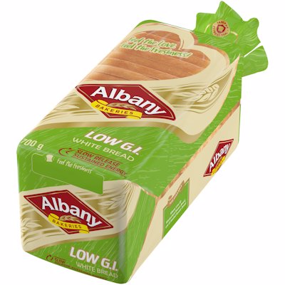 ALBANY LOW GI SLICED WHITE BREAD 700GR