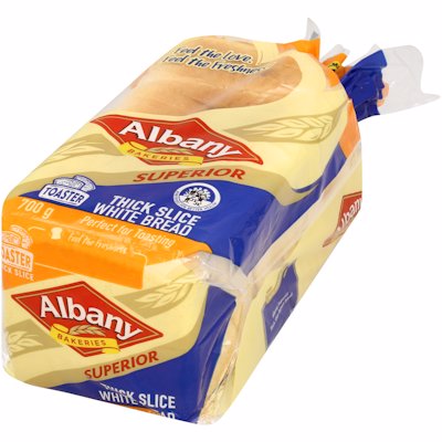 ALBANY SUPERIOR THICK SLICE WHITE BREAD 700GR