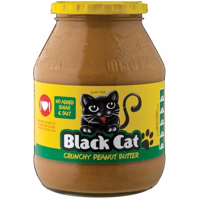 BLACK CAT CRUNCHY PEANUT BUTTER NO SUGAR AD 800GR