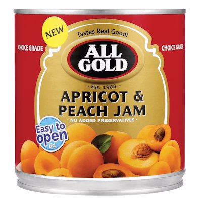 ALL GOLD APRICOT & PEACH JAM 900GR