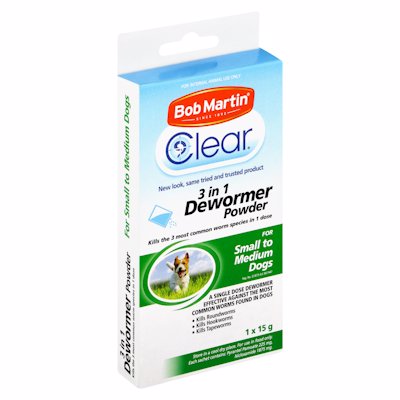 BOB MARTIN 3 IN 1 DEWORMER POWDER SMALL DOG 15G