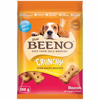 BEENO DOG BISCUITS BACON FLAVOUR SMALL 300GR