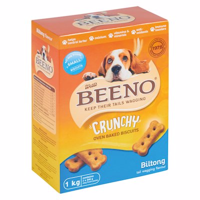 BEENO DOG BISCUITS BILTONG FLAVOUR SMALL 1KG