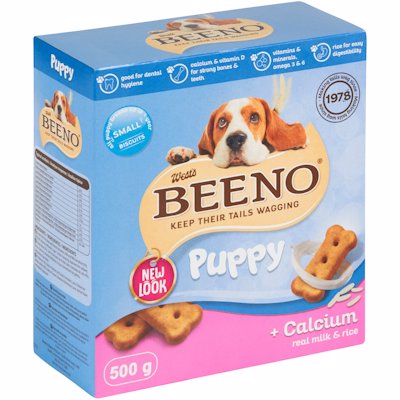 BEENO CALCIUM PUPPY DOG BISCUITS SMALL 500GR