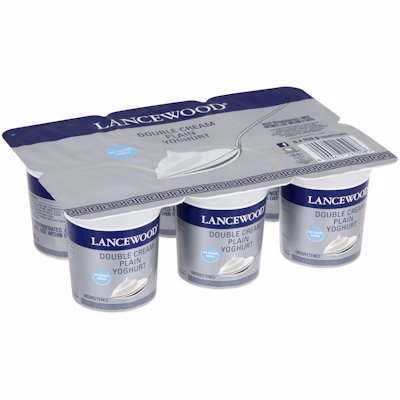 LANCEWOOD DOUBLE CREAM PLAIN YOGHURT 6'S