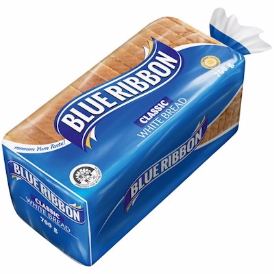 BLUE RIBBON CLASSIC SLICED WHITE BREAD 700GR