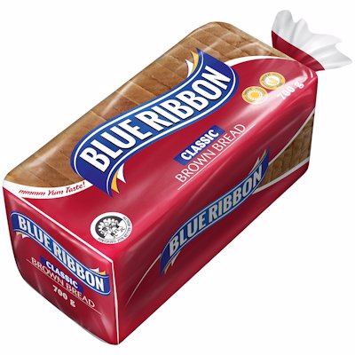 BLUE RIBBON SLICED CLASSIC BROWN BREAD 700G